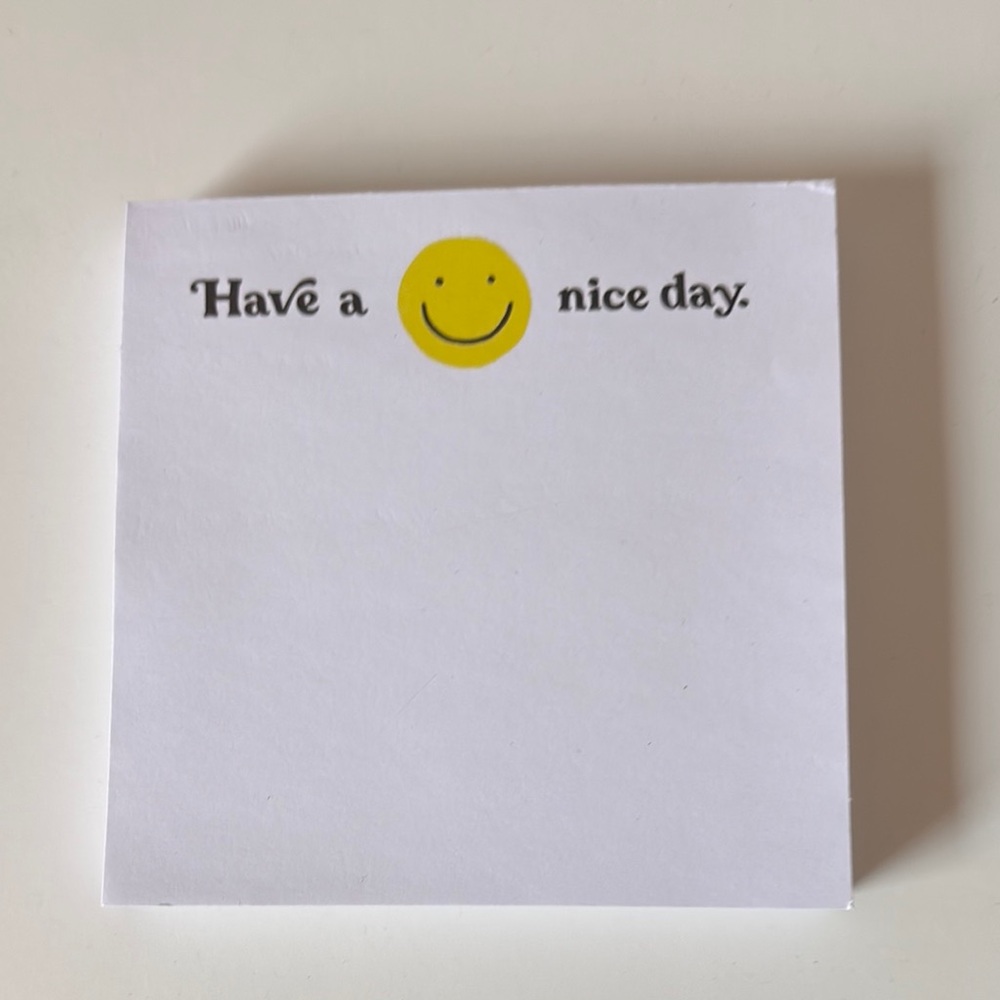 Smiley Face Notepad - White and Yellow